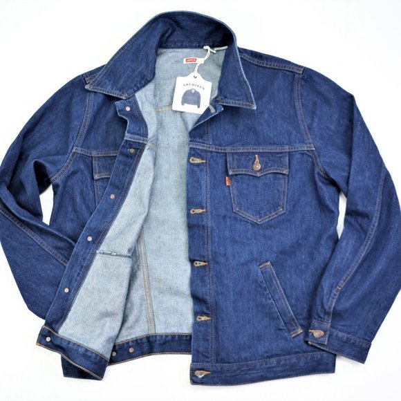 Levi's Vintage Clothing ORANGE TAB TRUCKER JACKET Levi's Archives LVC Size XL - Picture 1 of 12